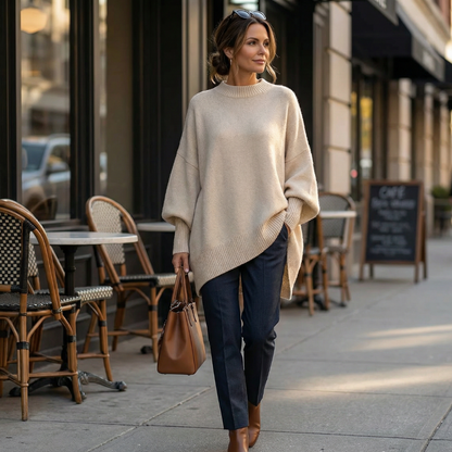 Oversized Pullover mit asymmetrischem Saum