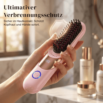 Ionen Glättbürste mit 3 Temperaturstufen und USB C Aufladung
