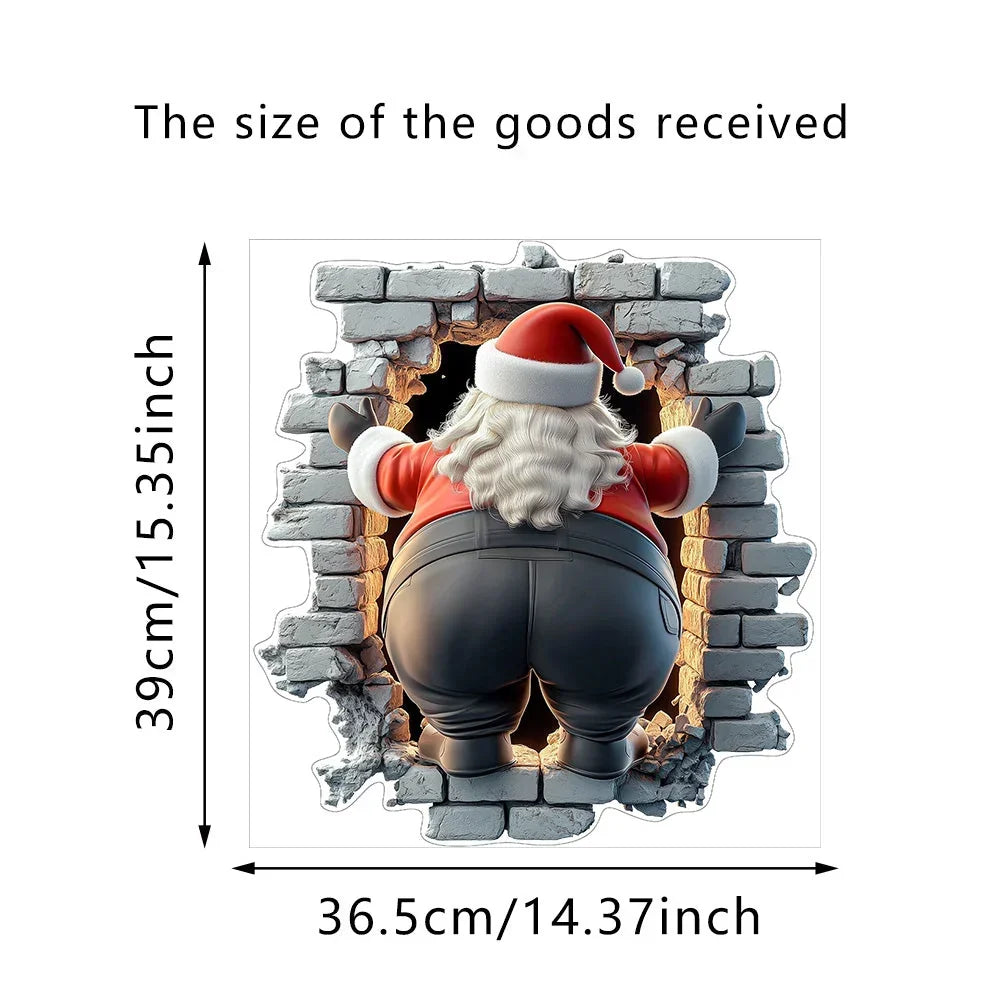 3D Weihnachtsmann Wandsticker aus PVC