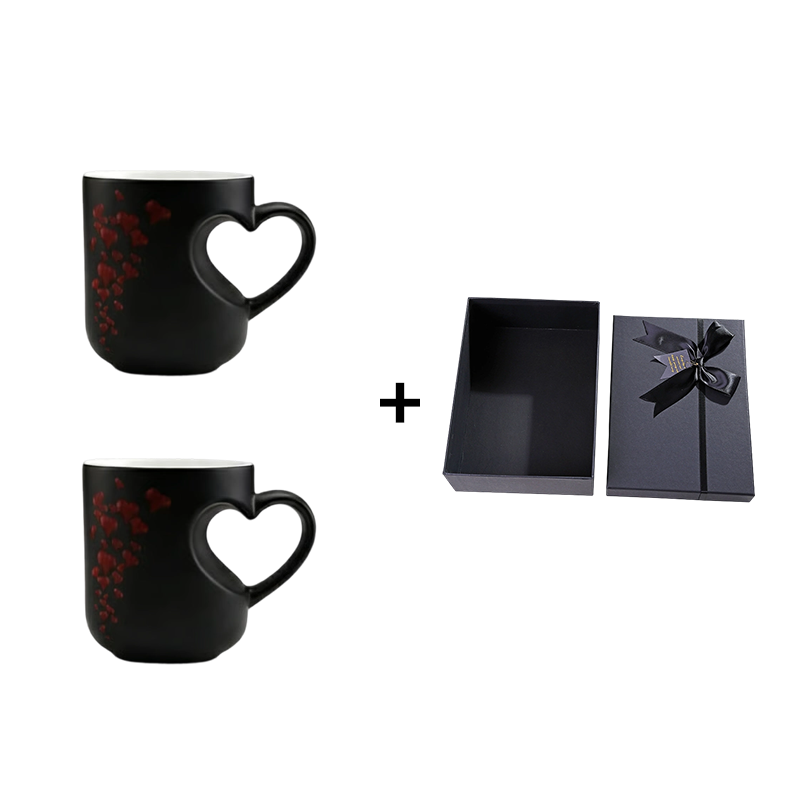 Farbwechsel Tasse mit Herzgriff aus Keramik 400 ml