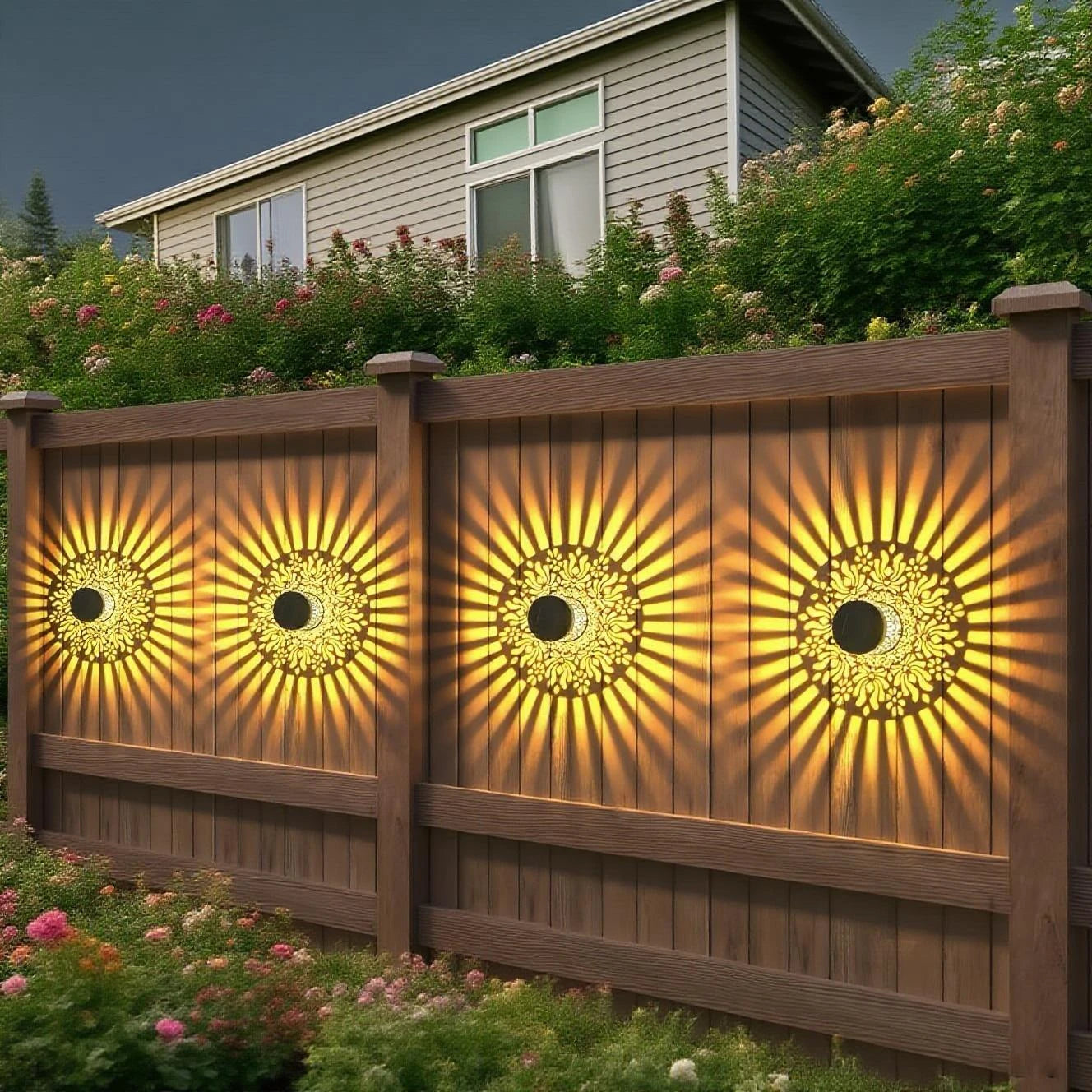 1+1 GRATIS | NachtBlüte™ | Solar Wandleuchten – Warmes Schattenlicht ohne Strom