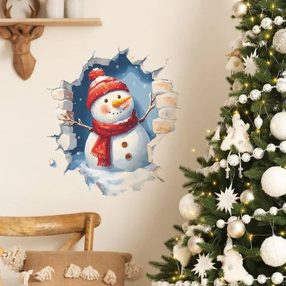 3D Weihnachtsmann Wandsticker aus PVC