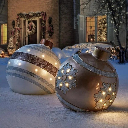 Aufblasbare Weihnachtskugel 60 cm – wetterfeste Deko für Innen und Außen, viele Designs