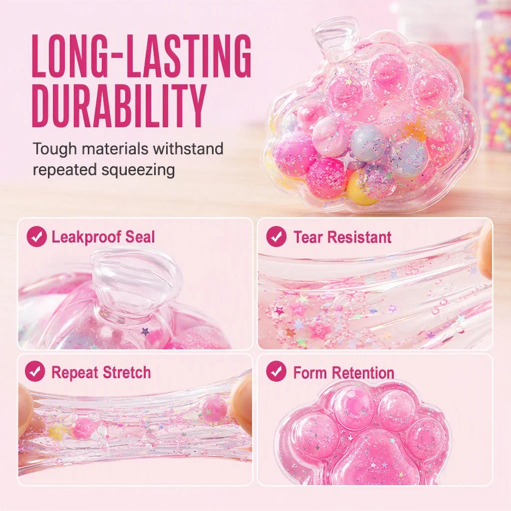 DIY Knetball Bastelset mit Schleim Glitzer und Perlen