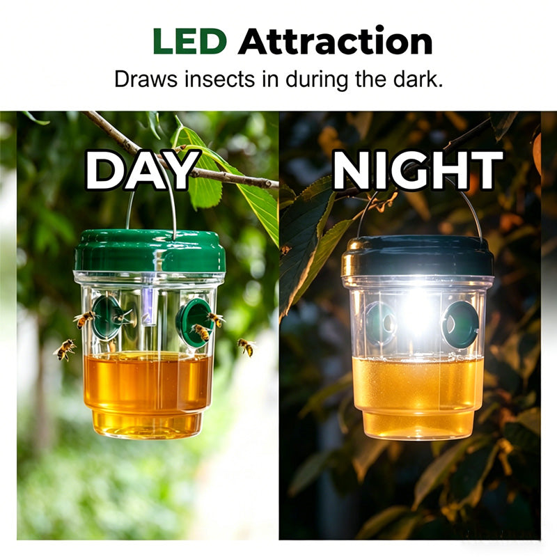 Solarbetriebene Wespenfalle mit LED-Anlockung | 1+1 GRATIS