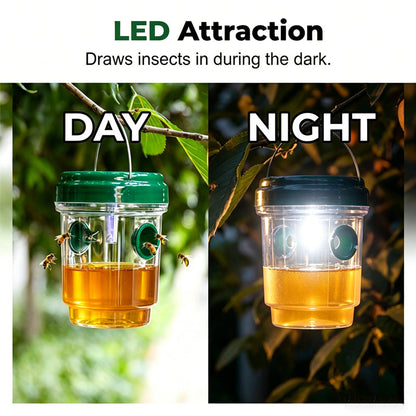 Solarbetriebene Wespenfalle mit LED-Anlockung | 1+1 GRATIS