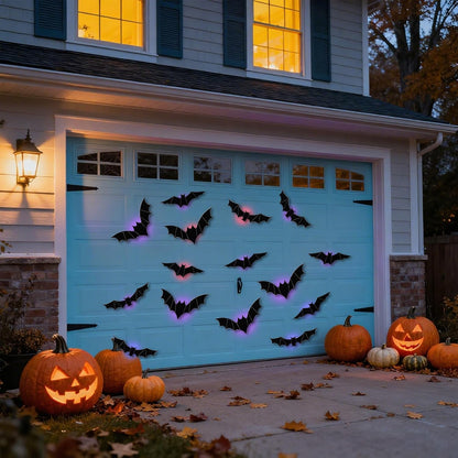 Halloween LED Fledermäuse mit lila Licht und Klebepads