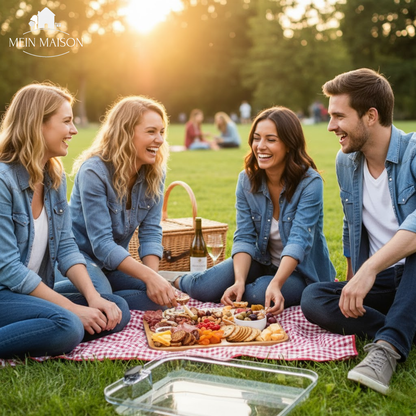 Picknick mit Servierbrett aus Bambus