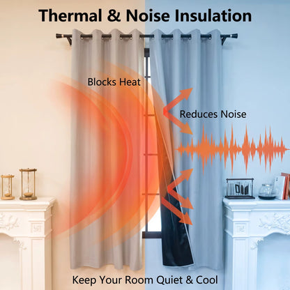 Thermo-Verdunkelungsvorhang mit Ösen – blickdicht