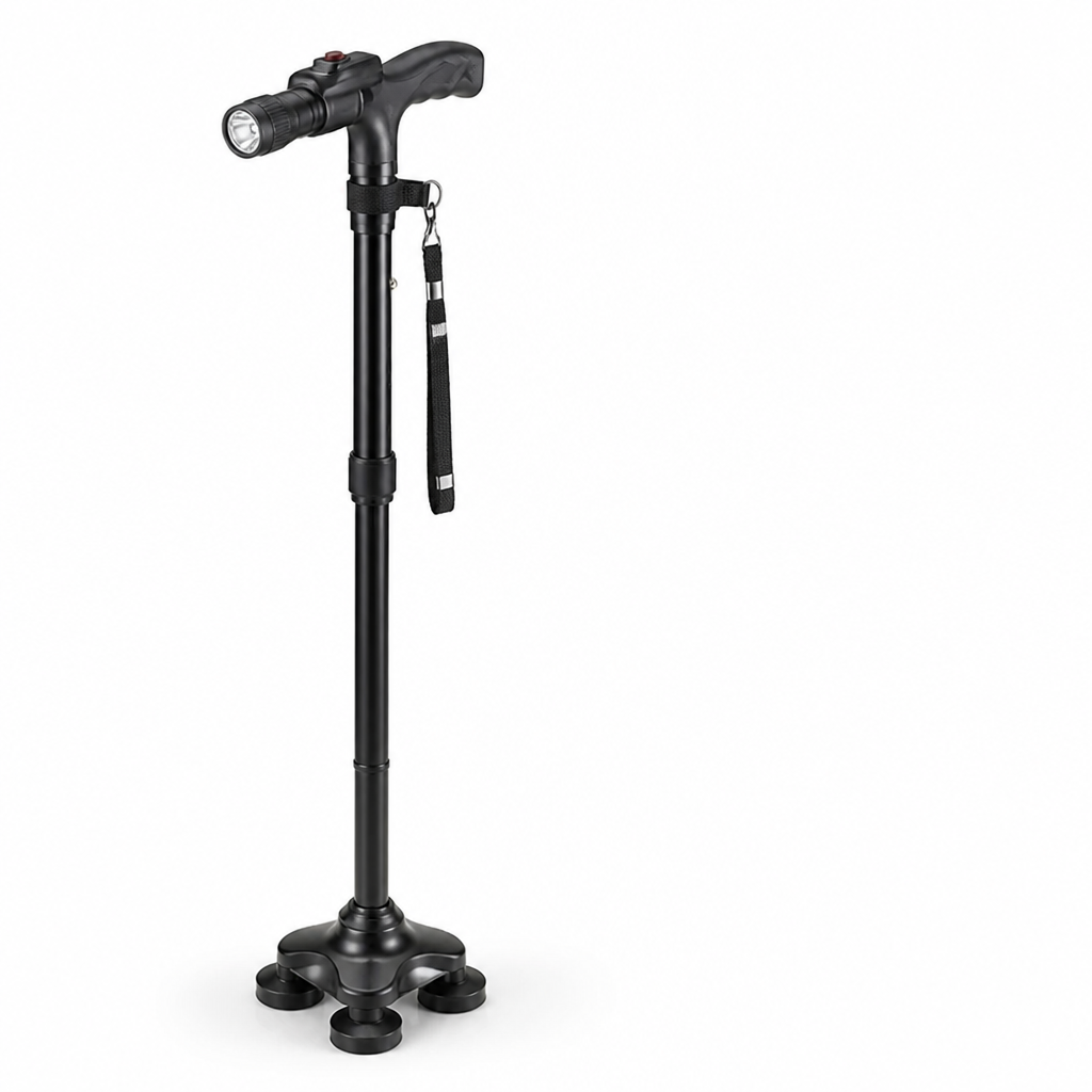 Leichter Aluminium-4-Punkt-Faltstock (LED & Alarm)