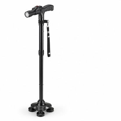 Leichter Aluminium-4-Punkt-Faltstock (LED & Alarm)
