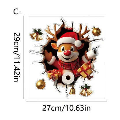 3D Weihnachtsmann Wandsticker aus PVC