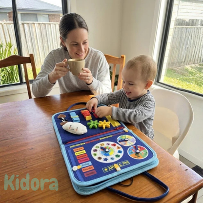 Montessori Aktivitätsbuch Dinosaurier Blau für Kleinkinder
