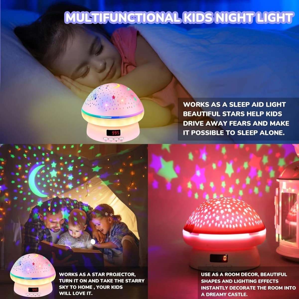 GLOWLIGHT – Magischer Sternenprojektor mit 16 Farben und Timer-Funktion