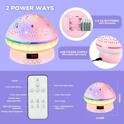 GLOWLIGHT – Magischer Sternenprojektor mit 16 Farben und Timer-Funktion