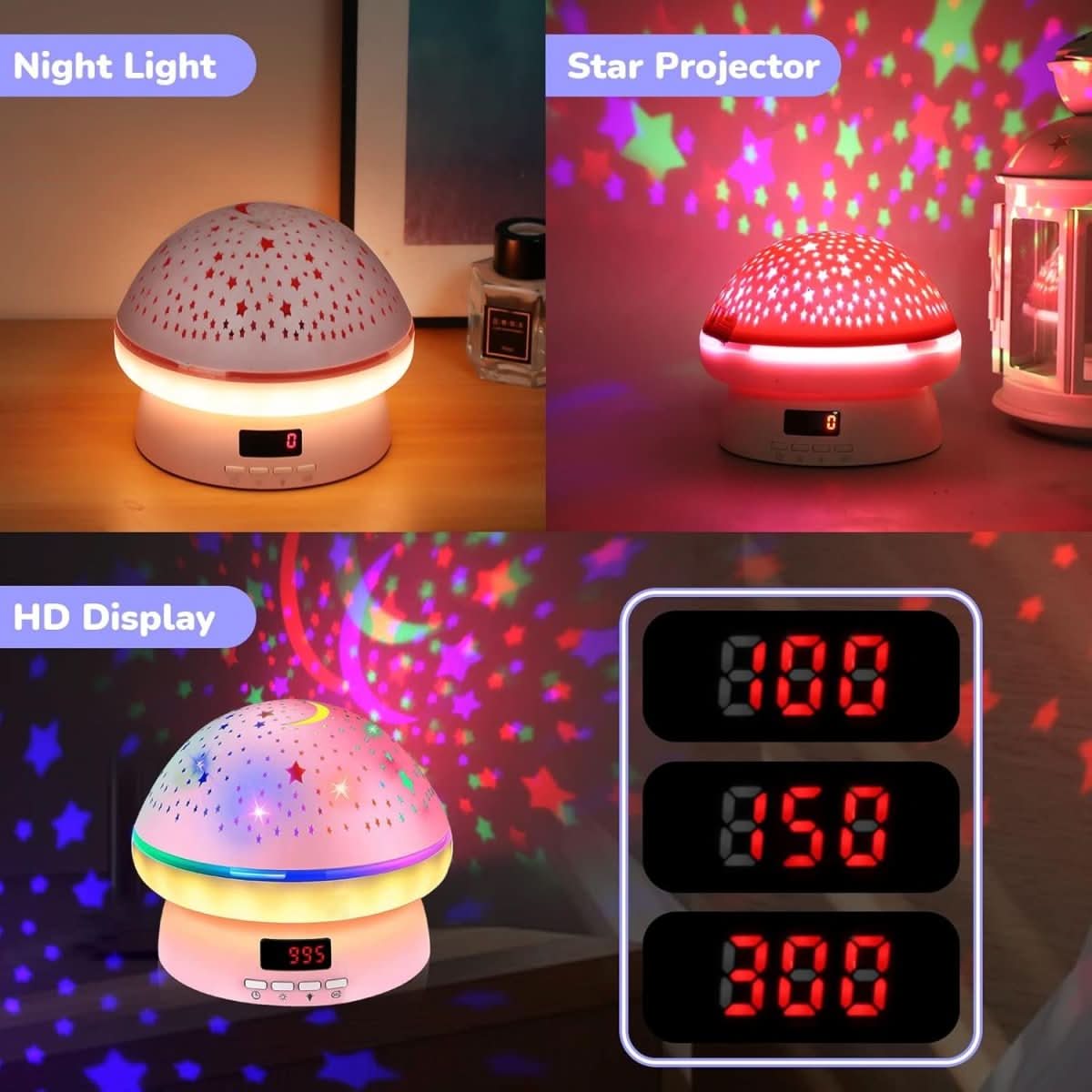 GLOWLIGHT – Magischer Sternenprojektor mit 16 Farben und Timer-Funktion