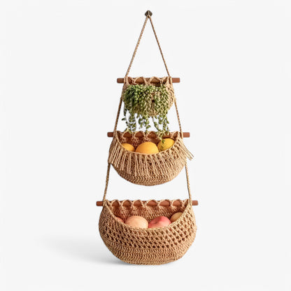 Hängender Obstkorb Jute