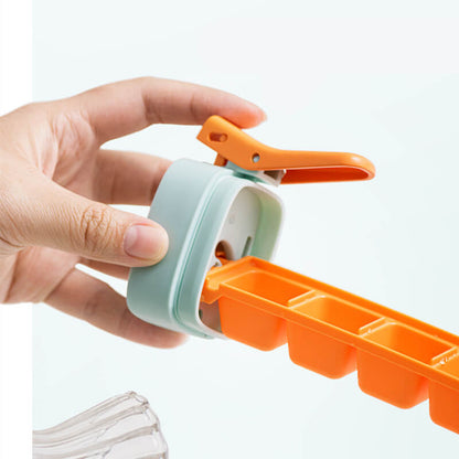 FrostPulse™ | Eiswürfelform mit Knopf – Hygienisch, leicht entnehmbar & platzsparend | 1+1 GRATIS
