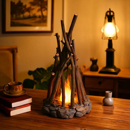Nachtlicht aus Holz und Natursteinen mit Touch Funktion