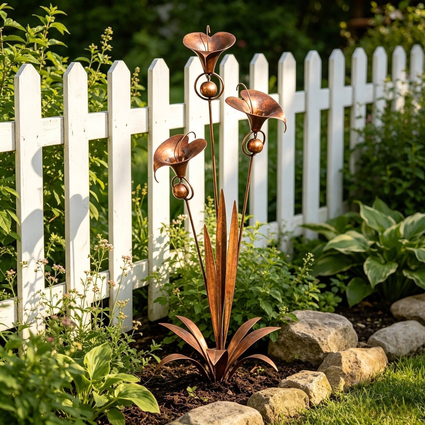 CallaChime™ | Handgefertigter Gartenstab mit Klangspiel