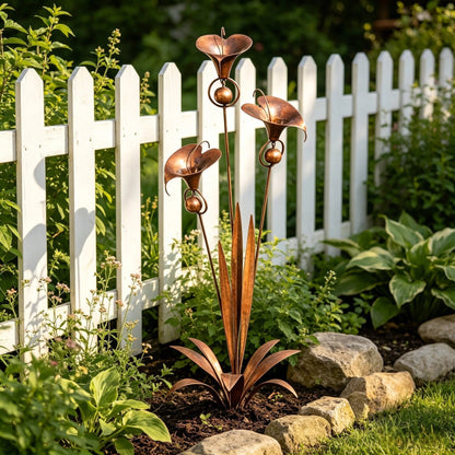 CallaChime™ | Handgefertigter Gartenstab mit Klangspiel