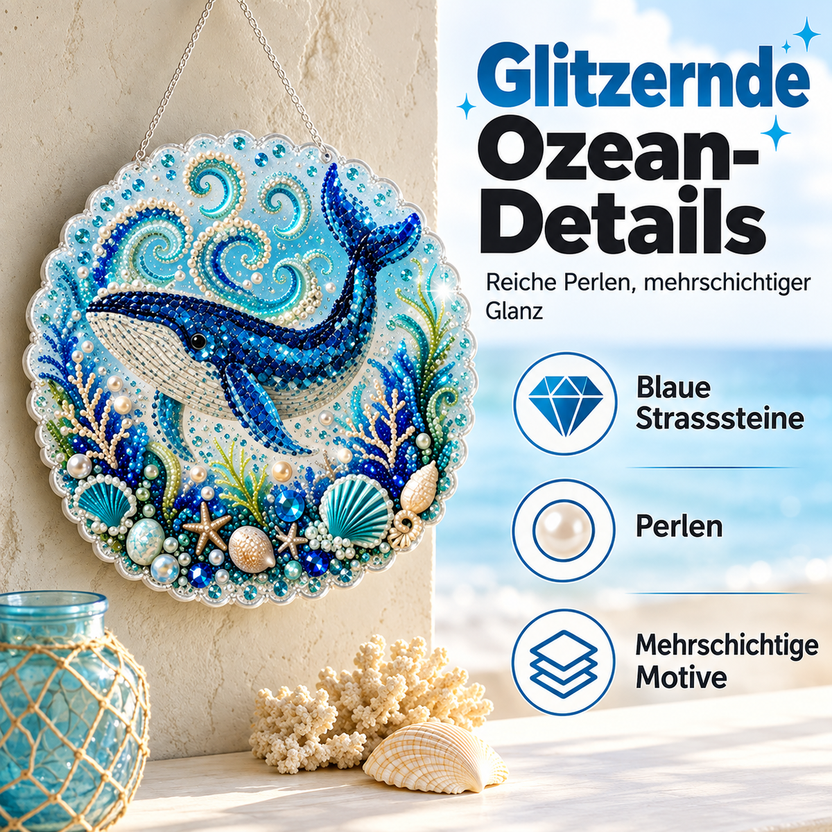 DIY Perlenbild Meerestiere mit 3D-Effekt
