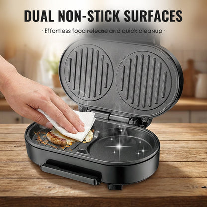 EmberGrill™ | Frühstücksgrill | 1000W, Antihaft & schnelles Kochen