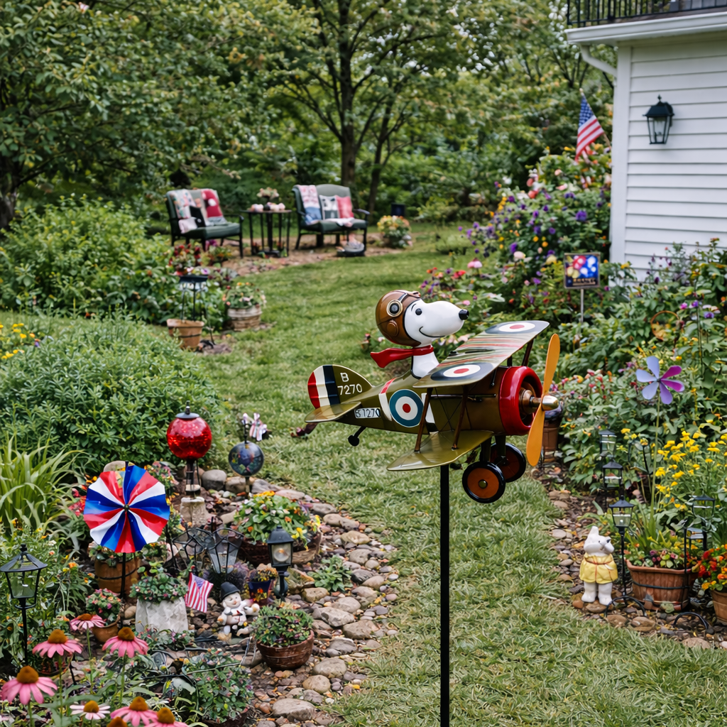 Windspiel Flugzeug für den Garten – Windrad