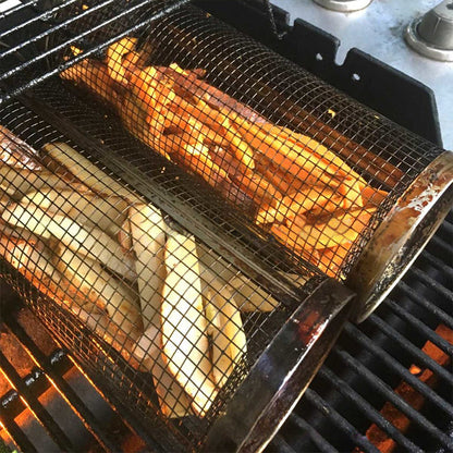 GrillMaster | 360° BBQ Grillkorb aus Edelstahl | Gleichmäßiges Grillen ohne Anbrennen | 1+1 GRATIS