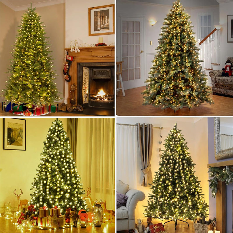 Weihnachtsbaum mit LED-Ring in verschiedenen Räumen