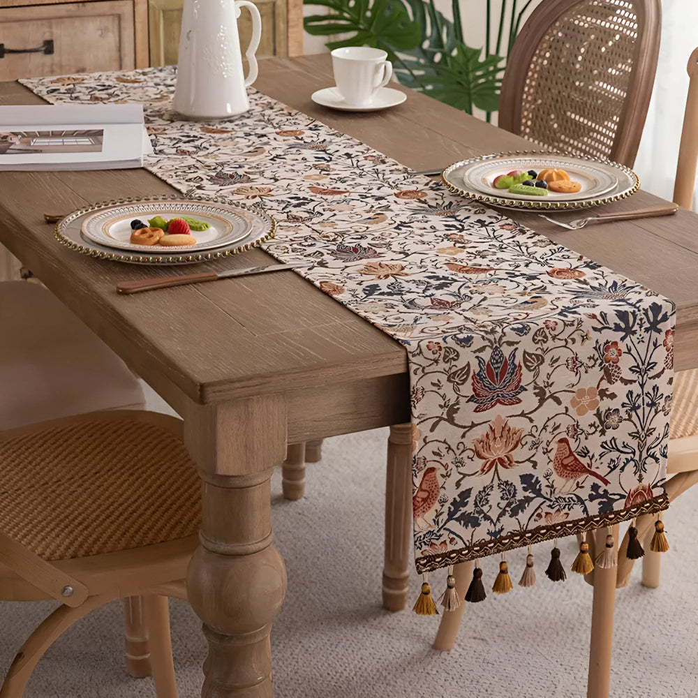 Tischläufer Jacquard-Muster Nahaufnahme