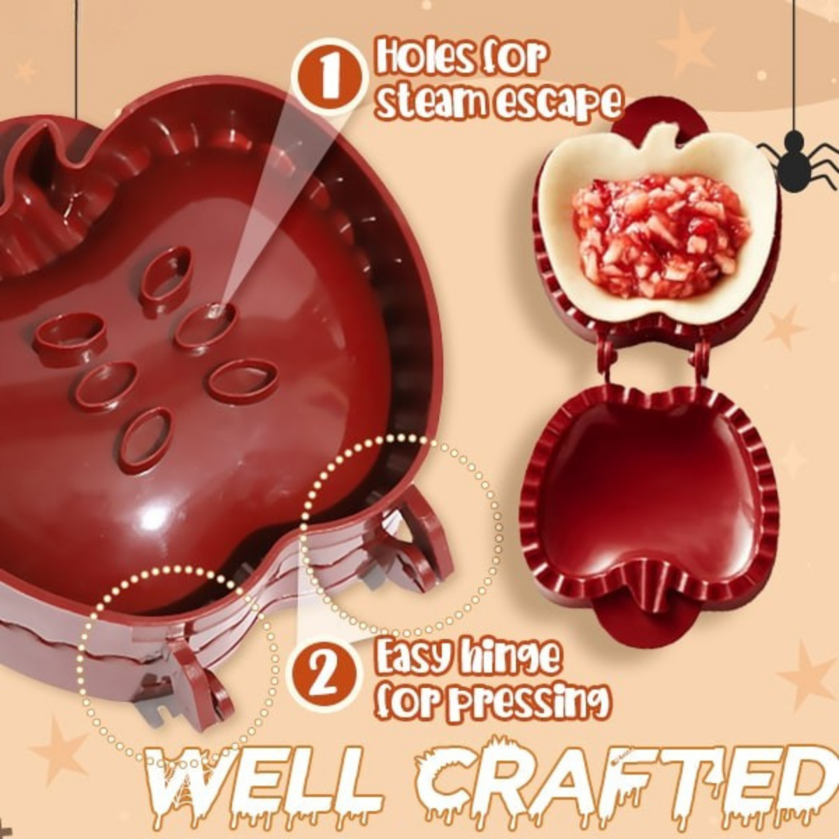 Halloween Mini-Pie-Former (Kürbis, Apfel, Eichel) | PieWhimsy