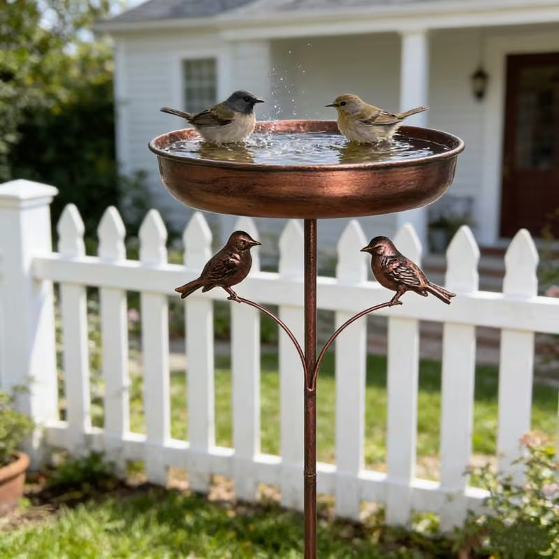 BirdHaven™ | Vogelbad | Mit Ständer | Robuste Metallschale