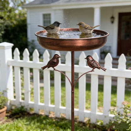 BirdHaven™ | Vogelbad | Mit Ständer | Robuste Metallschale