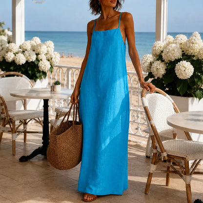 Marelle – Maxi-Unterkleid in Leinenoptik