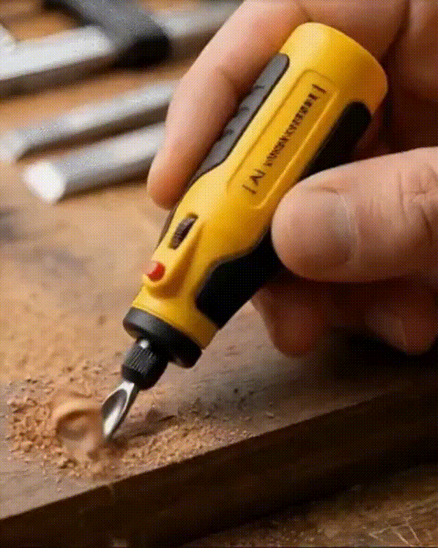 Mini elektrische Schnitzmesser-Gravurtool mit Akku | Bis 12.000 U/min, Type-C | Set mit Schleif-, Polier- & Bürstenaufsätzen