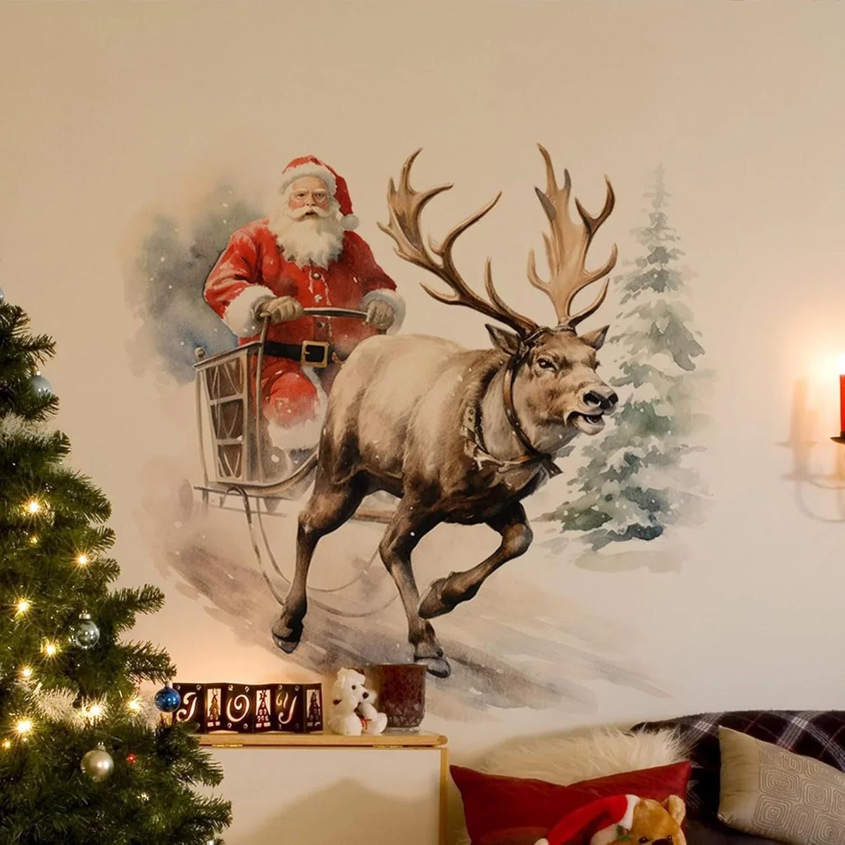 3D Weihnachtsmann Wandsticker aus PVC