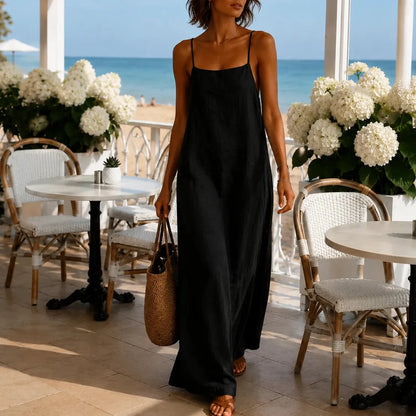 Marelle – Maxi-Unterkleid in Leinenoptik