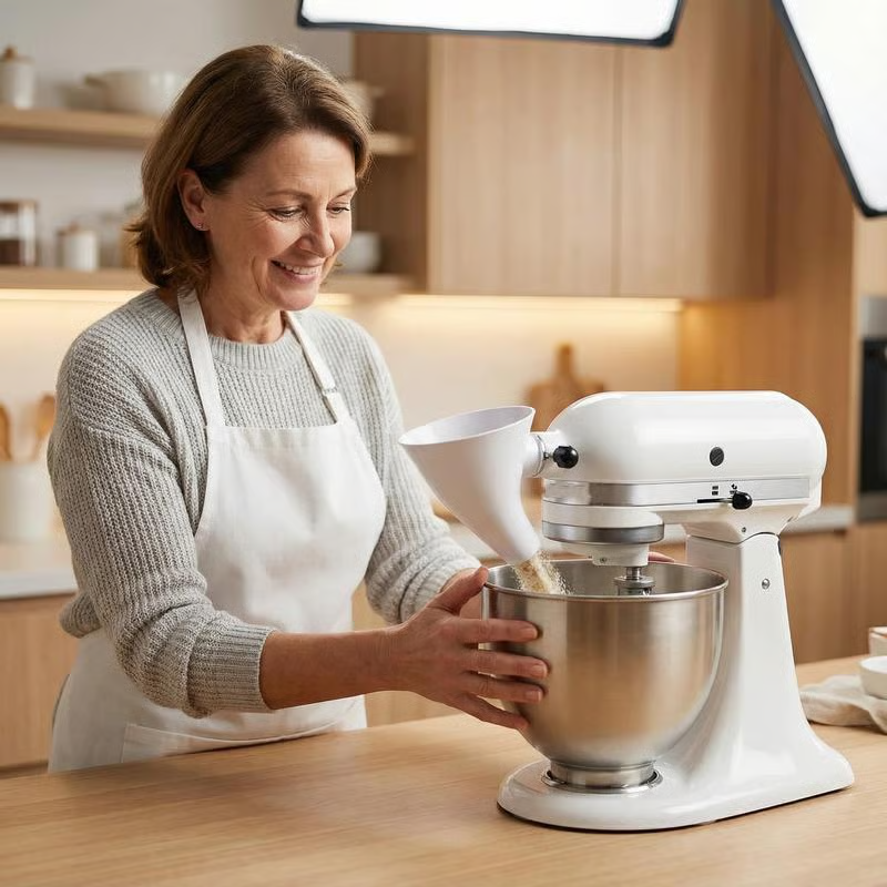 Teigportionierer-Trichter für KitchenAid KSM150 – sauberes Backen ohne Kleckern, 2 Stück