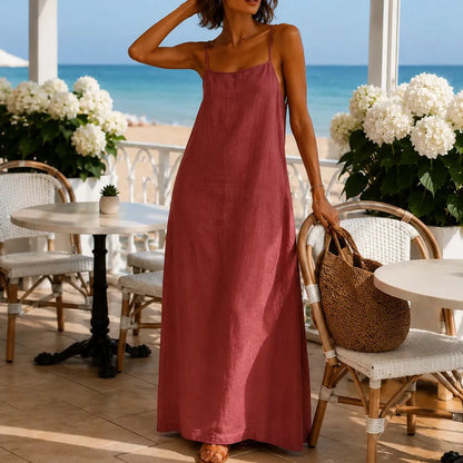 Marelle – Maxi-Unterkleid in Leinenoptik