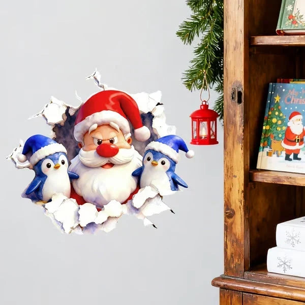 3D Weihnachtsmann Wandsticker aus PVC