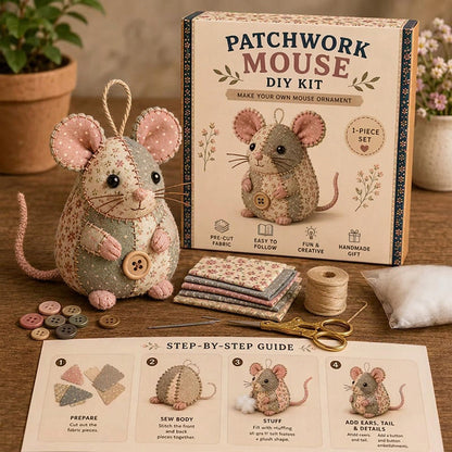 PatchNest™ | Entspannen und ein gemütliches Vintage Plüschmaus-Bastelset erstellen
