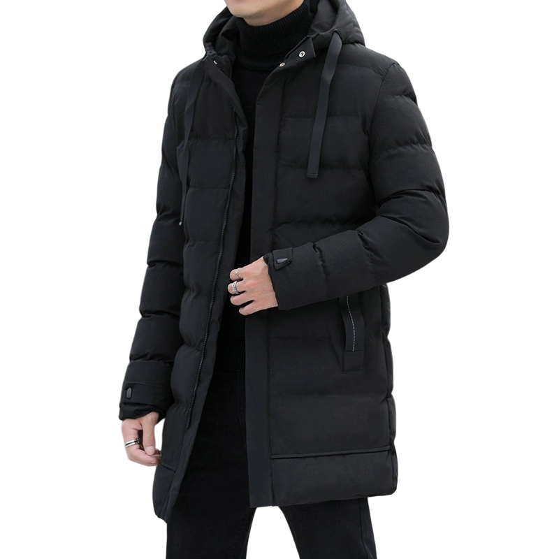 Kapuzen Winterjacke winddicht mit langem Schnitt