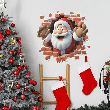 3D Weihnachtsmann Wandsticker aus PVC