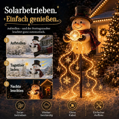 Weihnachtlicher Gartenstecker Schneemann