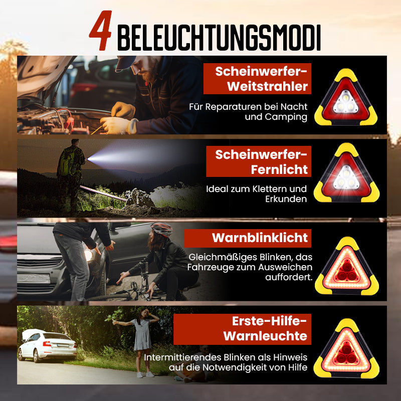 🚨 2-in-1 Solar-Warndreieck-Leuchten für den Notfall