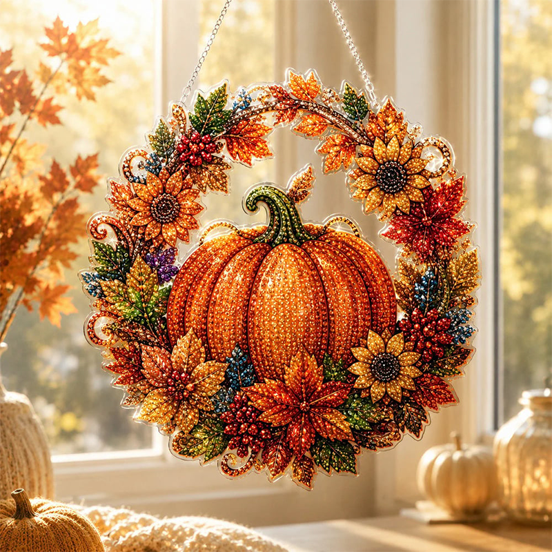 1+1 Kaching-Paket - 30 DIY Herbstkranz mit Strasssteinen zum Basteln | AutumnGlow