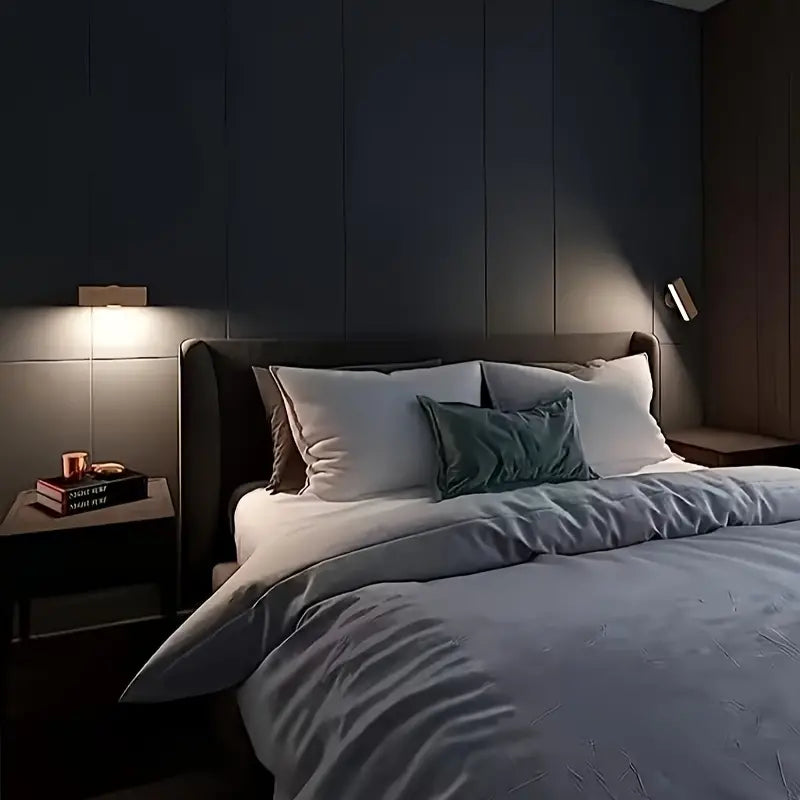 Kabellose Wandlampe mit Holzfinish – Ansicht 2