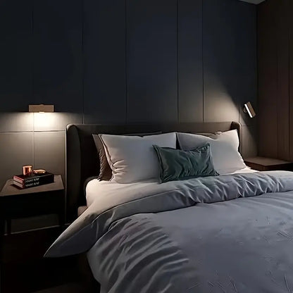 Kabellose Wandlampe mit Holzfinish – Ansicht 2
