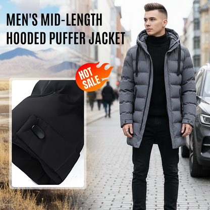 Kapuzen Winterjacke winddicht mit langem Schnitt